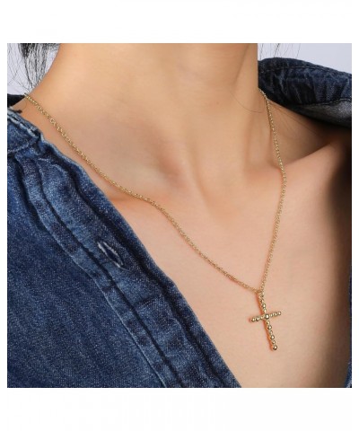 Cross Necklace for Women Girls, 14K Gold Plated Dainty Crucifix Necklace CZ Faith Gold Cross Pendant Necklaces, Diamond Cross...