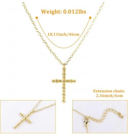 Cross Necklace for Women Girls, 14K Gold Plated Dainty Crucifix Necklace CZ Faith Gold Cross Pendant Necklaces, Diamond Cross...