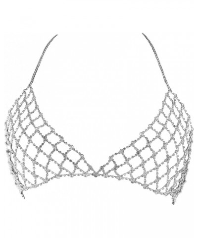 Sexy Body Chains Silver Rhinestone Bra Belly Chain Jewelry Bikini Beach Rave Party Body Accessory For Women Girls $14.72 Body...