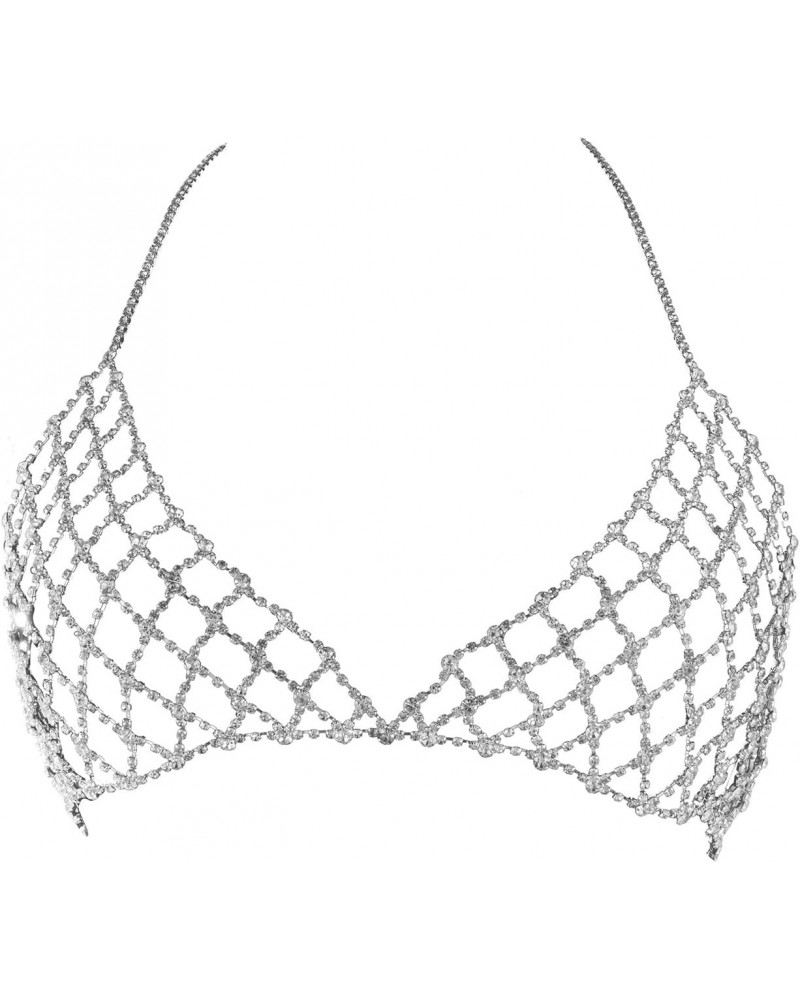 Sexy Body Chains Silver Rhinestone Bra Belly Chain Jewelry Bikini Beach Rave Party Body Accessory For Women Girls $14.72 Body...