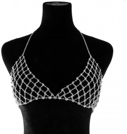 Sexy Body Chains Silver Rhinestone Bra Belly Chain Jewelry Bikini Beach Rave Party Body Accessory For Women Girls $14.72 Body...