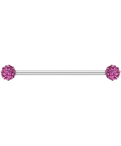 Multi-Sprinkle Dot Multi Gem Industrial Barbell 14 GA, L: 32mm, 6mm Ball Size, Fuchsia $9.03 Body Jewelry