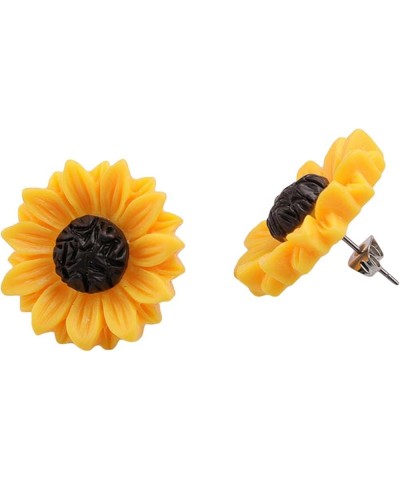 GUAngqi Handmade Sunflower Earrings Personalized Resin Yellow Flower Studs Earrings Cute Jewelry Gift for Women,Style 1 Style...