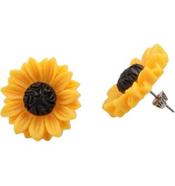 GUAngqi Handmade Sunflower Earrings Personalized Resin Yellow Flower Studs Earrings Cute Jewelry Gift for Women,Style 1 Style...