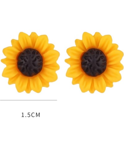 GUAngqi Handmade Sunflower Earrings Personalized Resin Yellow Flower Studs Earrings Cute Jewelry Gift for Women,Style 1 Style...