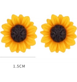 GUAngqi Handmade Sunflower Earrings Personalized Resin Yellow Flower Studs Earrings Cute Jewelry Gift for Women,Style 1 Style...