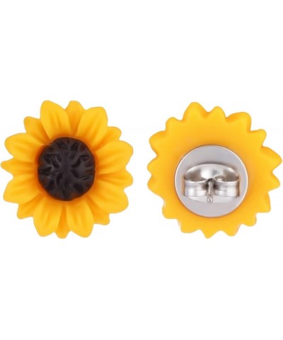 GUAngqi Handmade Sunflower Earrings Personalized Resin Yellow Flower Studs Earrings Cute Jewelry Gift for Women,Style 1 Style...