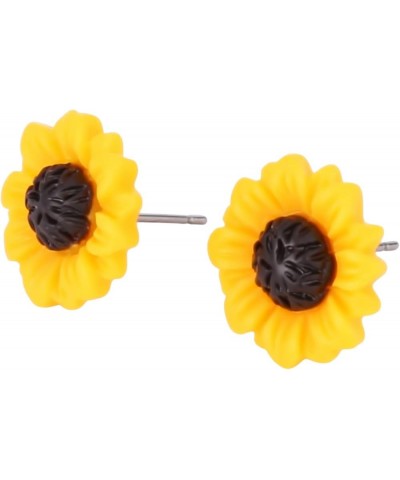 GUAngqi Handmade Sunflower Earrings Personalized Resin Yellow Flower Studs Earrings Cute Jewelry Gift for Women,Style 1 Style...