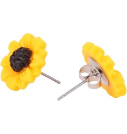 GUAngqi Handmade Sunflower Earrings Personalized Resin Yellow Flower Studs Earrings Cute Jewelry Gift for Women,Style 1 Style...