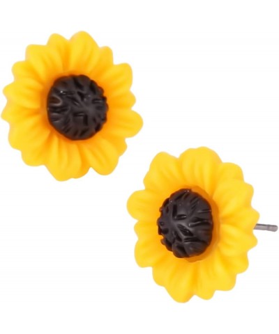 GUAngqi Handmade Sunflower Earrings Personalized Resin Yellow Flower Studs Earrings Cute Jewelry Gift for Women,Style 1 Style...