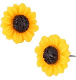 GUAngqi Handmade Sunflower Earrings Personalized Resin Yellow Flower Studs Earrings Cute Jewelry Gift for Women,Style 1 Style...