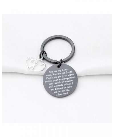 Step Mom Gift Mother's Day Gift for Mom Bonus Mom Stepmother Mother In Law Keychain Mom Black2 $9.45 Pendants