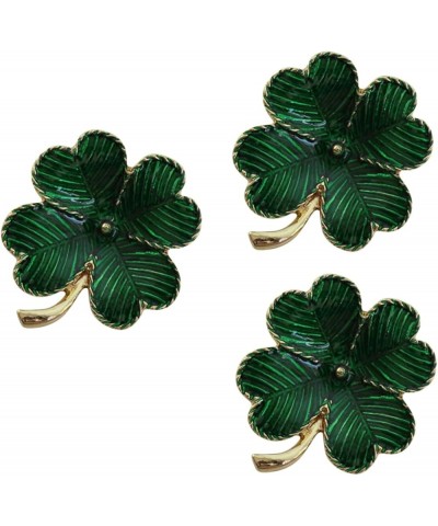 2pcs Four Leaf Brooch Patrick s Day Brooch Pin Valentine s Patrick s Day Badge Shamrock Brooch Four Leaf 4X3.5X0.3CM Green 3 ...