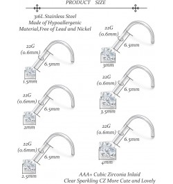 18G 20G 22G Nose Rings for Women 316L Surgical Stainless Steel L Shaped Nose Studs Screw Bone Opal Nose Rings Nostril Piercin...