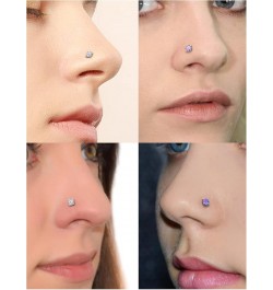 18G 20G 22G Nose Rings for Women 316L Surgical Stainless Steel L Shaped Nose Studs Screw Bone Opal Nose Rings Nostril Piercin...