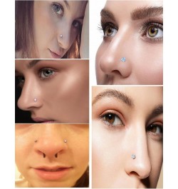 18G 20G 22G Nose Rings for Women 316L Surgical Stainless Steel L Shaped Nose Studs Screw Bone Opal Nose Rings Nostril Piercin...