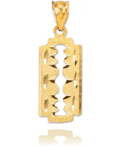 Trendy Necklaces Fine 10k Yellow Gold Razor Blade Charm Pendant $44.85 Necklaces