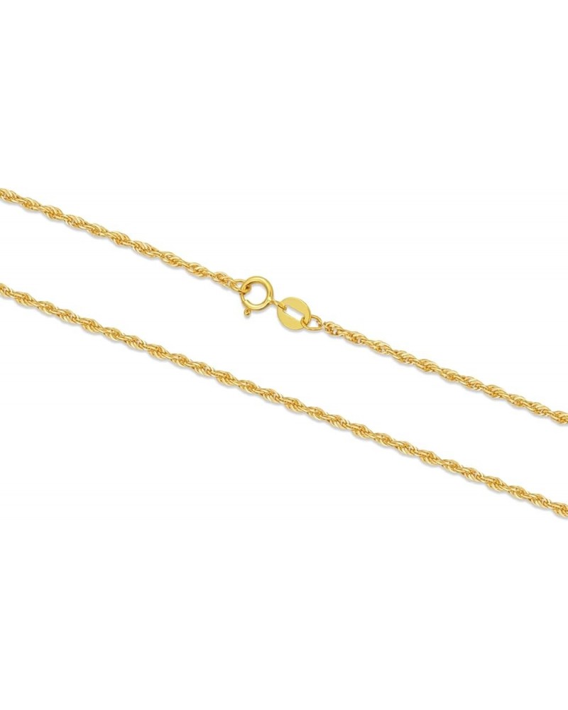 14k Yellow Gold 0.8mm-1.5mm Thin Gold Chain Necklace with Spring Clasp, Cable Chain/Cuban Link Curb Chain/Rope Chain/Rolo Cha...