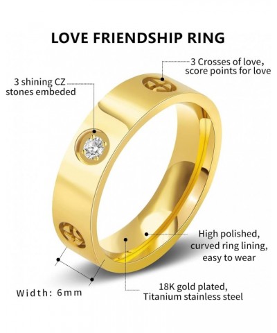 Love Ring 18k Gold Silver Rings ：Friendship Ring With Screw Design Inlay Cubic Zirconia Stainless Steel Wedding Promise Bands...