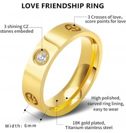 Love Ring 18k Gold Silver Rings ：Friendship Ring With Screw Design Inlay Cubic Zirconia Stainless Steel Wedding Promise Bands...