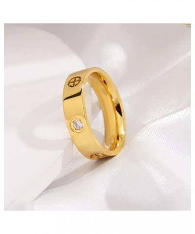 Love Ring 18k Gold Silver Rings ：Friendship Ring With Screw Design Inlay Cubic Zirconia Stainless Steel Wedding Promise Bands...