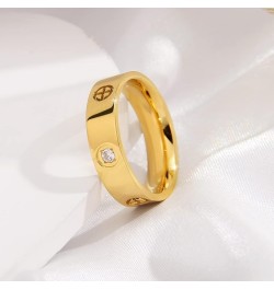 Love Ring 18k Gold Silver Rings ：Friendship Ring With Screw Design Inlay Cubic Zirconia Stainless Steel Wedding Promise Bands...