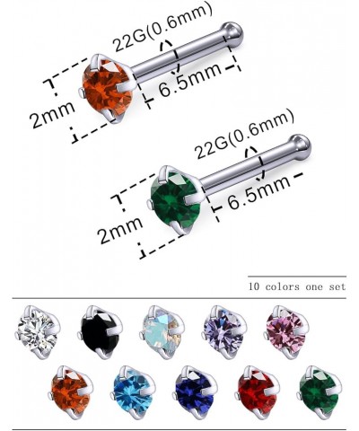 18G 20G 22G F136 Titanium Nose Rings Studs G23 Diamond CZ Nose Studs L Shaped Straight Screw Nose Ring Stud Cubic Zirconia No...