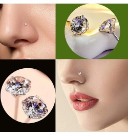 Nose Rings Studs L Nose Rings Screw Nose Rings Nose Bone Studs for Women 18g 20g 22g 14K Gold Plated 8pcs 22g Gold Screw Shap...