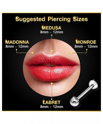 4PCS Labret Lip Rings Ball Vertical Labret Auricle Rim Forward Helix Earrings Monroe Piercing Jewelry Pick Size and Color C06...