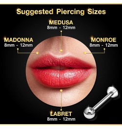 4PCS Labret Lip Rings Ball Vertical Labret Auricle Rim Forward Helix Earrings Monroe Piercing Jewelry Pick Size and Color C06...