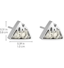 Mountain Stud Earrings for Women Small Tumbled Gemstone Chips Filled Mountain Range Earrings Stainless Steel Snow Mountain Ea...