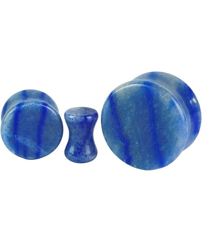 Pair of Blue Aventurine Stone Double Flare Plugs (STN-734) 1" (25mm) $8.75 Body Jewelry