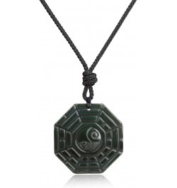 Mens Obsidian Eight Diagrams Yin Yang Pendant Necklace nylon cord $12.48 Necklaces