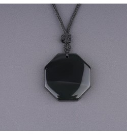 Mens Obsidian Eight Diagrams Yin Yang Pendant Necklace nylon cord $12.48 Necklaces