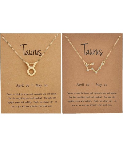 2Pcs Zodiac Necklace for Women 12 Constellation Necklace Zodiac Sign Horoscope Necklaces Zodiac Jewelry Gift Taurus $9.35 Nec...