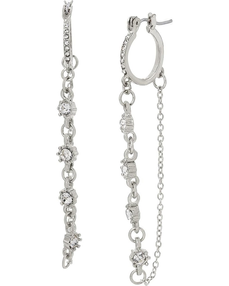 Stone Chain Hoop Earrings Stone Chain Hoop Earrings Crystal/Rhodium $11.73 Earrings