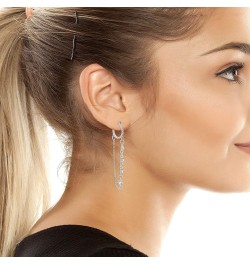 Stone Chain Hoop Earrings Stone Chain Hoop Earrings Crystal/Rhodium $11.73 Earrings