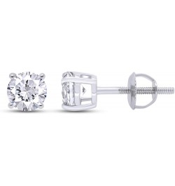 [0.04 Ctw to 0.20 Ctw] Round Cut Lab Created Moissanite Diamond Screw Back Stud Earrings In 10k Solid Gold Jewelry For Womens...