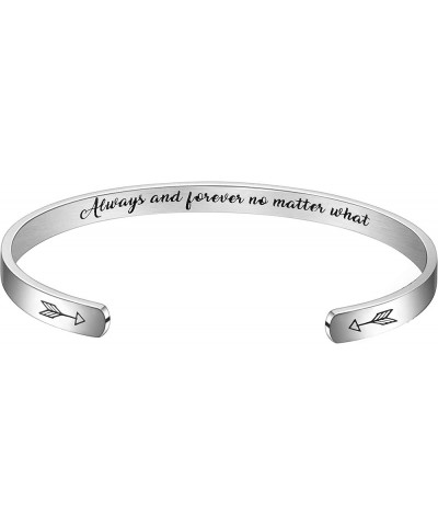 Inspirational Cuff Bangle Bracelet for Women Teen Girls Personalized Motivational Mantra Engraved 316L Surgical Stainless Ste...