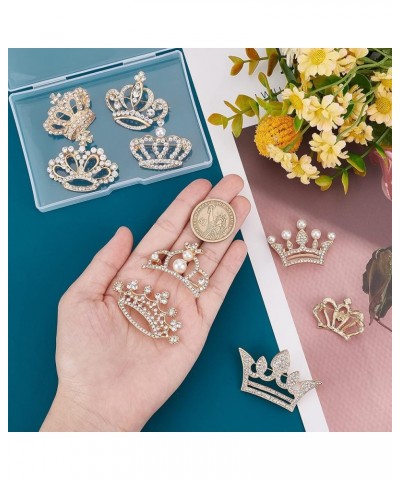 9Pcs 9 Styles Crystal Rhinestone Crown Brooch Pin for Women Open Pave Crystal Wedding Brooch Scarf Pin Gift for Women Womens ...