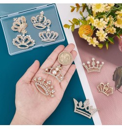 9Pcs 9 Styles Crystal Rhinestone Crown Brooch Pin for Women Open Pave Crystal Wedding Brooch Scarf Pin Gift for Women Womens ...