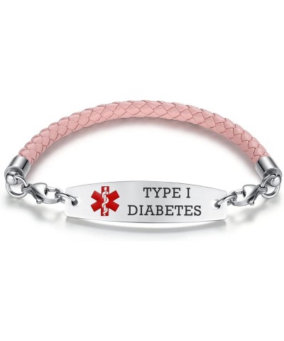 Interchangeable medical alert bracelets for men women free engraving medical bracelets PINK / 7.5" type 1 diabetes $17.97 Bra...