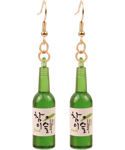 Chic Charm Handmade Mini Wine Bottle Dangle Earrings for Women Girls,Dainty Creative Acrylic Earrings Funny Statement Jewelry...