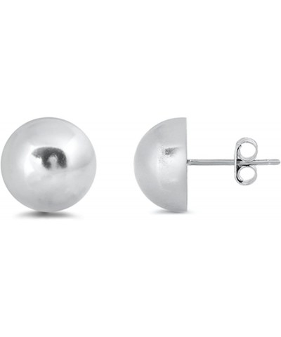 Half Ball Stud Earrings 925 Sterling Silver Push Back 18MM $8.41 Earrings