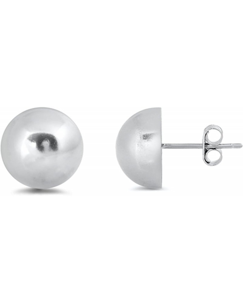 Half Ball Stud Earrings 925 Sterling Silver Push Back 18MM $8.41 Earrings