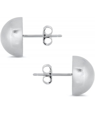 Half Ball Stud Earrings 925 Sterling Silver Push Back 18MM $8.41 Earrings