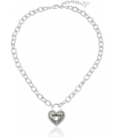 Basic" Silver Framed Heart Logo Pendant Necklace, 18" + 2" Extender $10.40 Necklaces