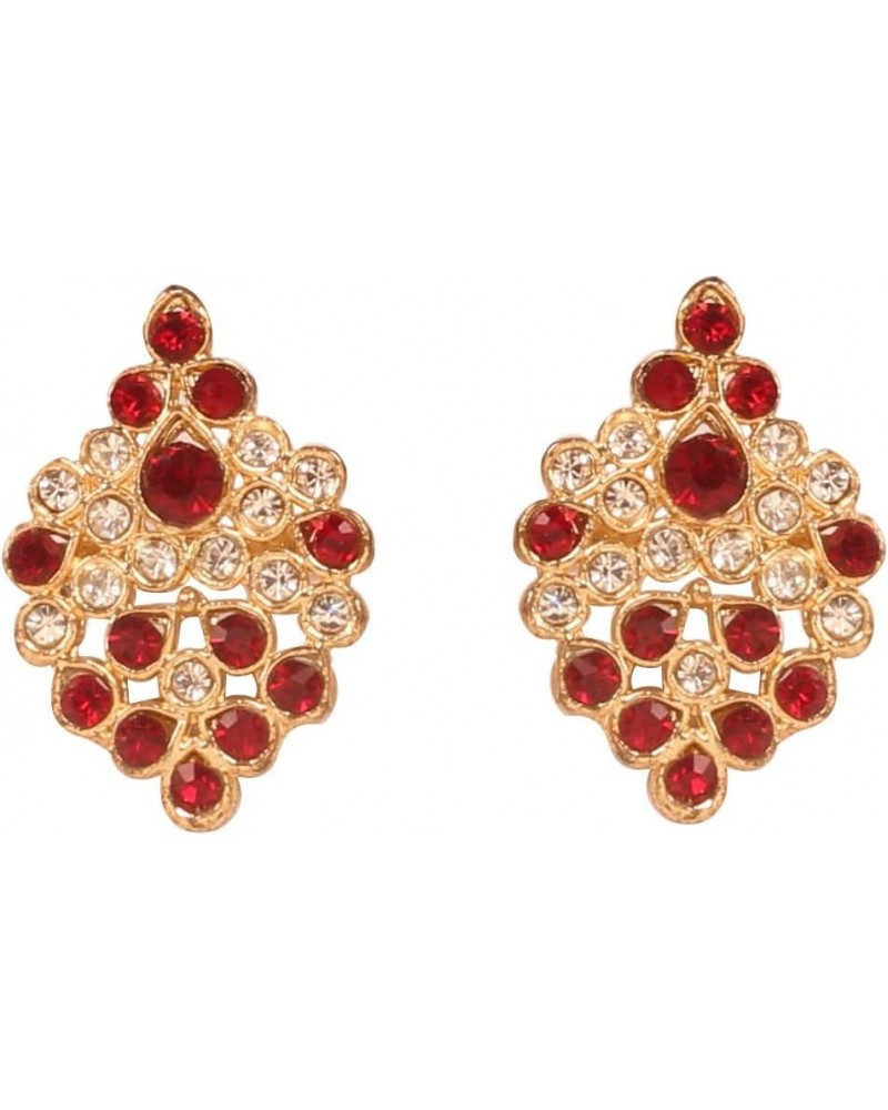 Indian Bollywood Artistic stud designer Earrings jewelry in Gold or Silver Tone For Women. D320 Red $9.34 Earrings