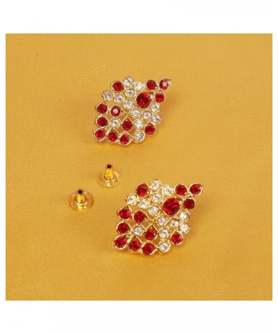 Indian Bollywood Artistic stud designer Earrings jewelry in Gold or Silver Tone For Women. D320 Red $9.34 Earrings