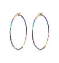 Pair Womens Large Huggie Hinged Hoop Earrings, Classic Party 5CM Rainbow $7.64 Others